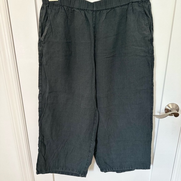 Eileen fisher linen capri elastic waist pants - Picture 2 of 2